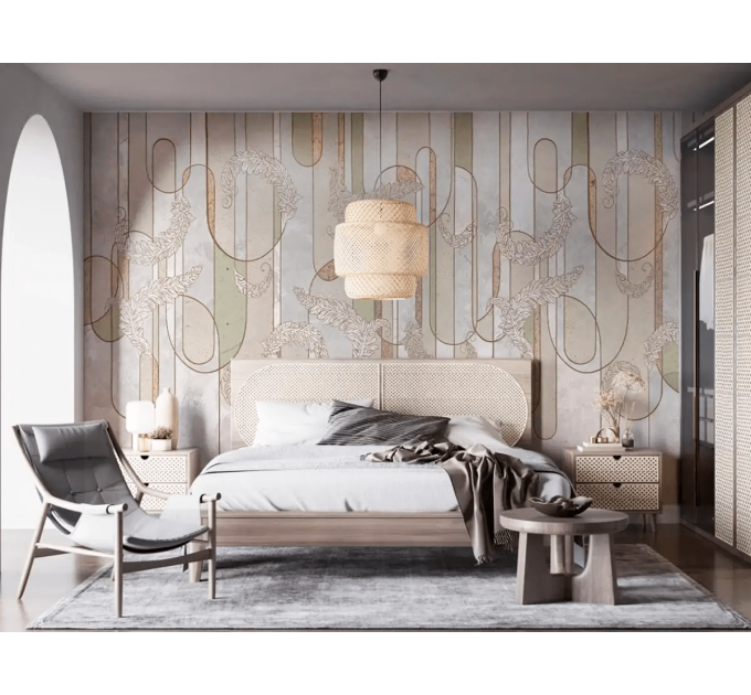 Art deco geometric wallpaper Peel and stick wallpaper 