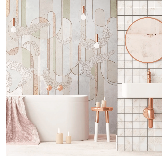 Art deco geometric wallpaper Peel and stick wallpaper 