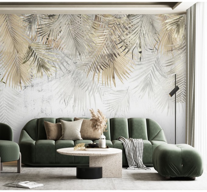 Tropical leaves wallpaper mural Large palm leaves
