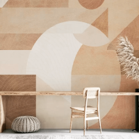 Geometric abstract beige wallpaper Modern wall mural