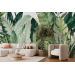 Large leaves botanical mural Peel and stick accent wallpaper