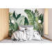 Large leaves botanical mural Peel and stick accent wallpaper