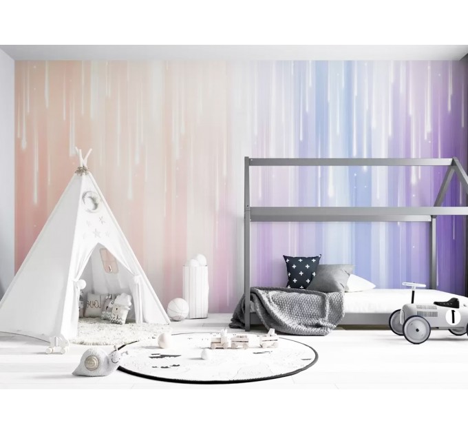 Rainbow wallpaper kids Girls nursery, accent wall mural