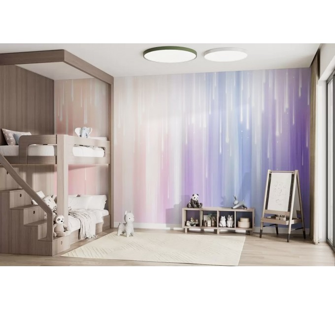 Rainbow wallpaper kids Girls nursery, accent wall mural