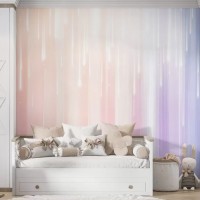 Rainbow wallpaper kids Girls nursery, accent wall mural