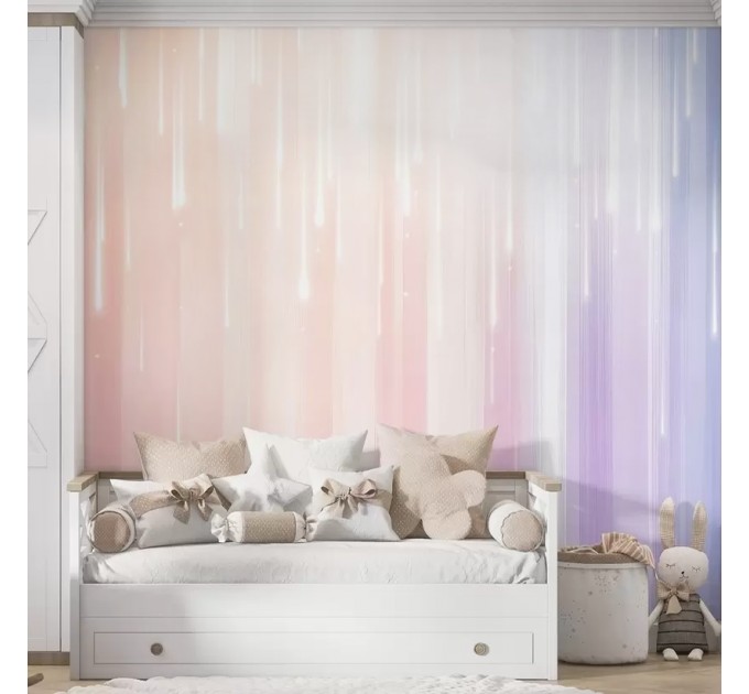 Rainbow wallpaper kids Girls nursery, accent wall mural