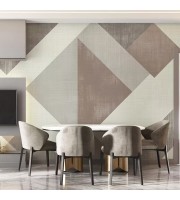 Abstract geometric wallpaper beige accent wall mural