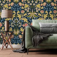 Vintage dark floral wallpaper botanical