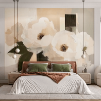 Floral wallpaper mural Large oil painting flowers