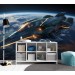 Spaceship wall mural Kids wallpaper space