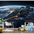 Spaceship wall mural Kids wallpaper space
