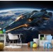 Spaceship wall mural Kids wallpaper space