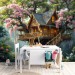 Tree house wall mural for kids Beautiful tree wallpaper