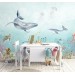 Underwater world with whale Kids marine wall mural