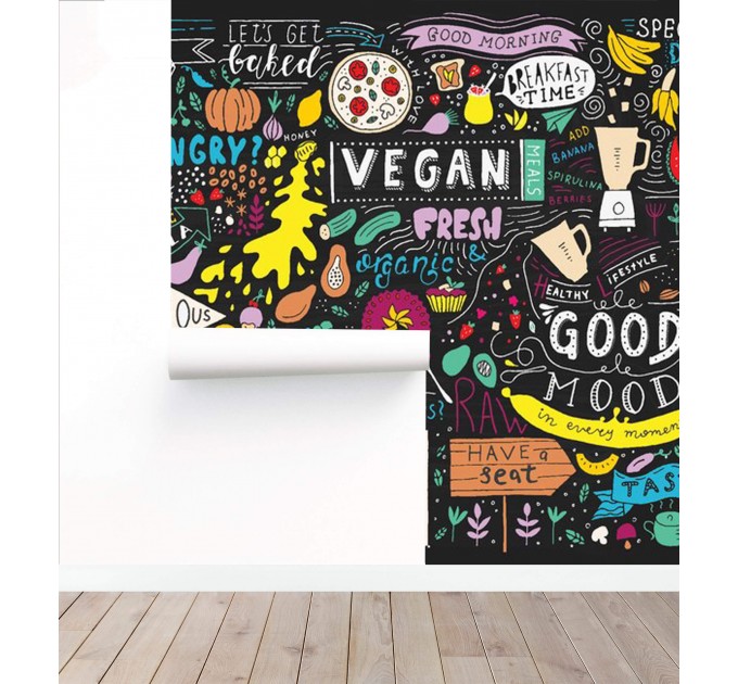 Kitchen wall mural, Food wallpaper