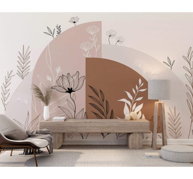 Boho wall mural Geometric modern accent wallpaper