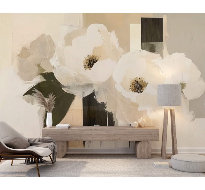 Floral wallpaper mural Large oil painting flowers