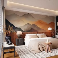 Landscape with mountains wall mural Nature wallpaper