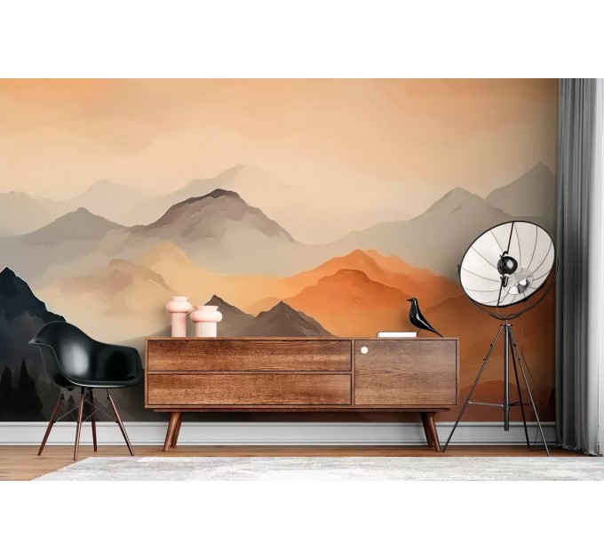Landscape with mountains wall mural Nature wallpaper