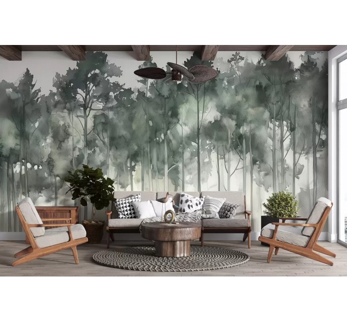 Woodland wallpaper Forest landscape wall mural