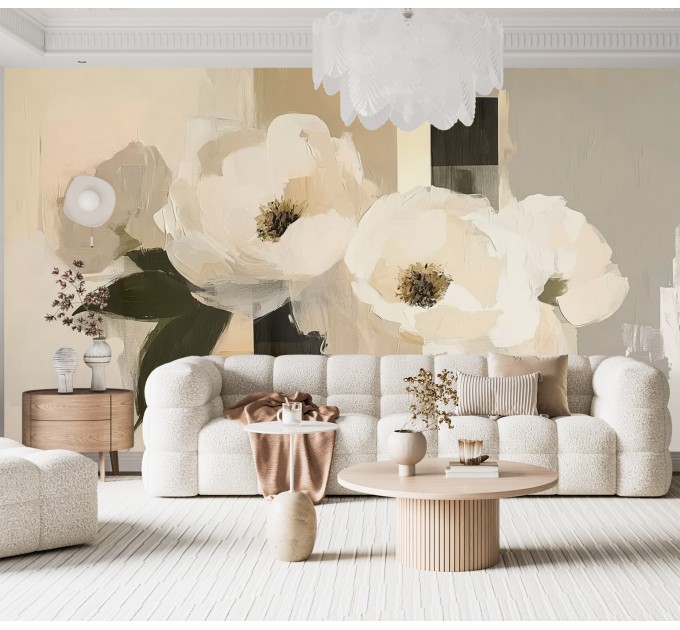 Floral wallpaper mural Large oil painting flowers