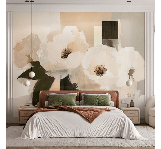 Floral wallpaper mural Large oil painting flowers