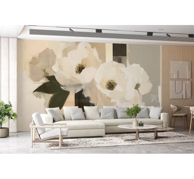 Floral wallpaper mural Large oil painting flowers