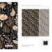 Dark brown botanical wallpaper leaves and herbs