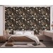 Dark brown botanical wallpaper leaves and herbs