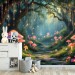 Fairy forest wallpaper Mushroom wonderland wall mural