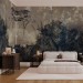 Moody tropical wallpaper Abstract palm leaves wall mural
