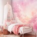 Pink clouds nursery wallpaper Baby girl bedroom