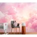 Pink clouds nursery wallpaper Baby girl bedroom