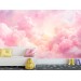 Pink clouds nursery wallpaper Baby girl bedroom
