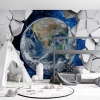 3D Earth wall mural Kids room planet wallpaper