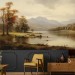 Rural landscape wallpaper Vintage nature wall mural