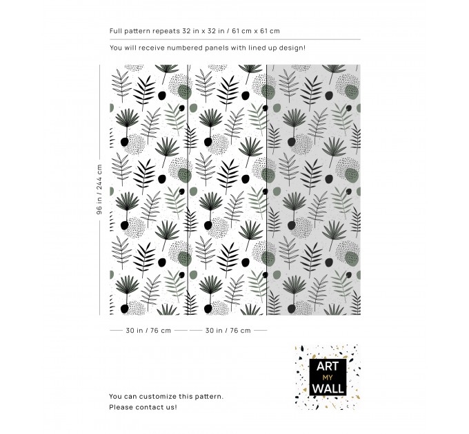 Minimaist wallpaper botanical herbs and leaves
