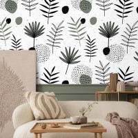 Minimaist wallpaper botanical herbs and leaves