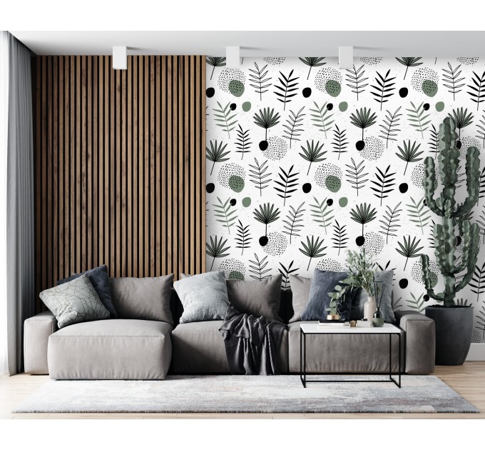 Minimaist wallpaper botanical herbs and leaves