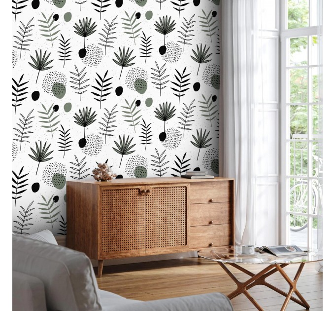 Minimaist wallpaper botanical herbs and leaves