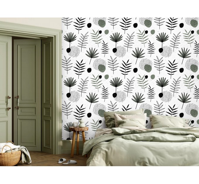 Minimaist wallpaper botanical herbs and leaves