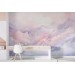 Purple pink mountains wallpaper mural for girls nursery