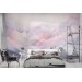 Purple pink mountains wallpaper mural for girls nursery