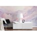 Purple pink mountains wallpaper mural for girls nursery
