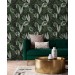 Dark foliage wallpaper leaves pattern wall covering