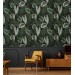 Dark foliage wallpaper leaves pattern wall covering