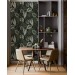 Dark foliage wallpaper leaves pattern wall covering