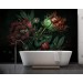 Evening garden dark floral wallpaper mural large flowers