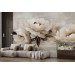 Large pastel oil painted flowers wall mural Floral wallpaper