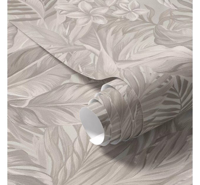 Wallpapers Tropical flowers and leaves in pastel color